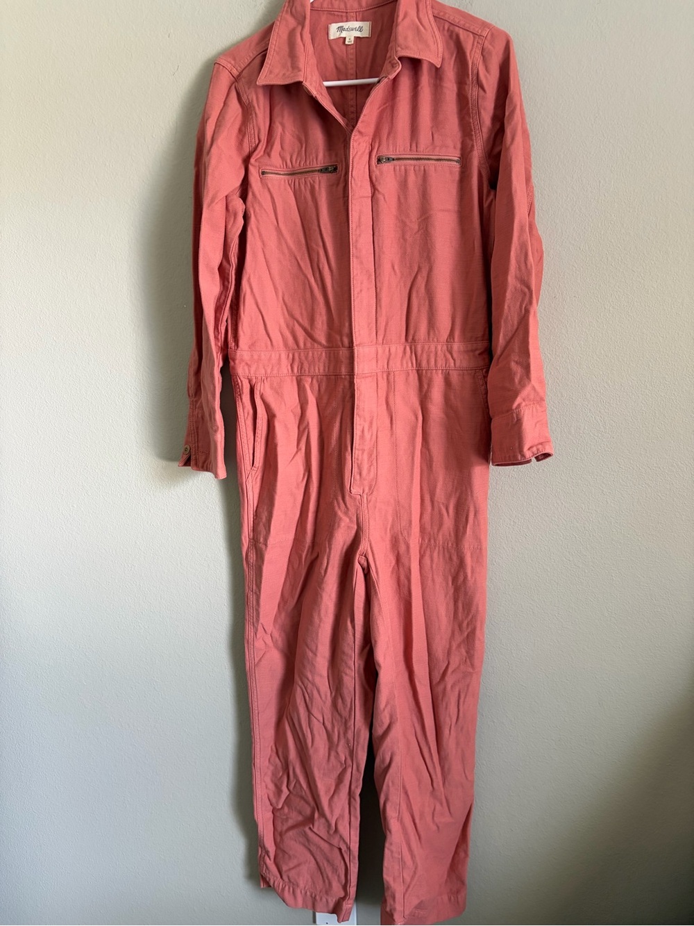 Madewell Zip-Pocket Coverall Jumpsuit Rose Dust size medium romper